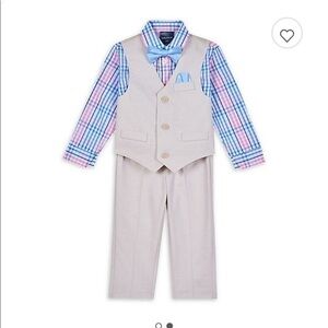 Nautica 4-Piece Oxford Vest, Plaid Shirt 18 month